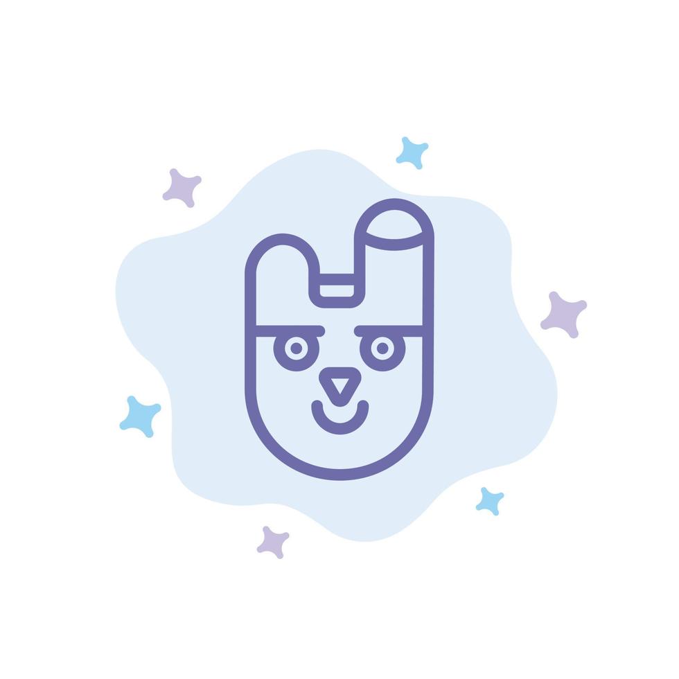 dier konijn gezicht konijn blauw icoon Aan abstract wolk achtergrond vector