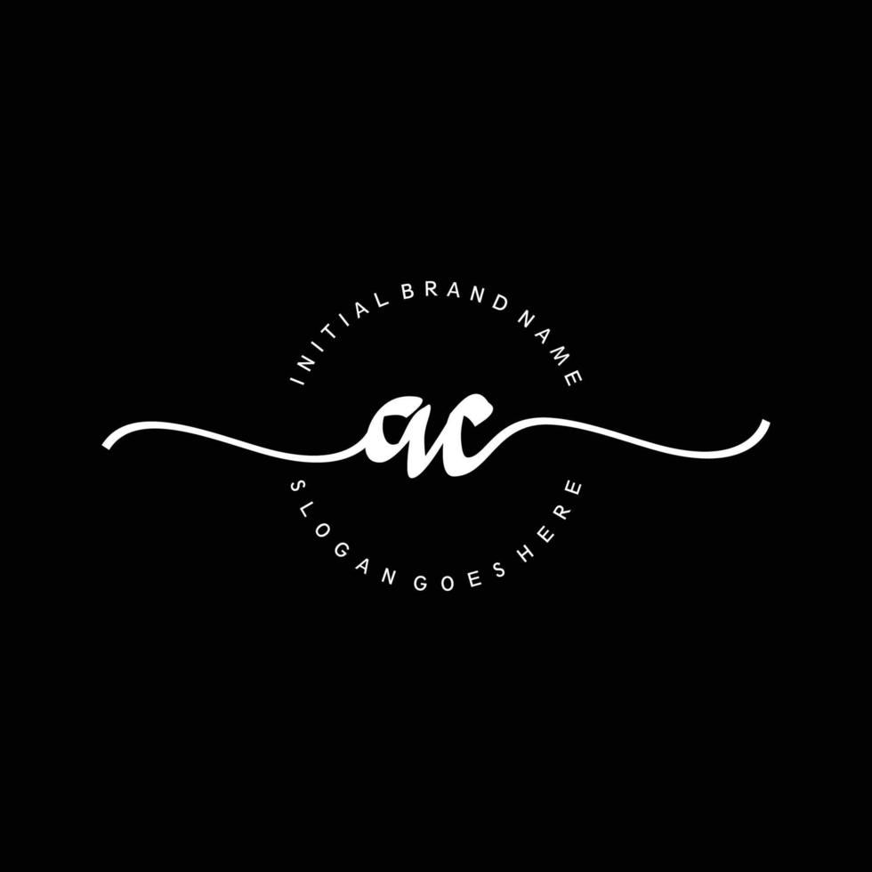 eerste ac handschrift logo sjabloon vector
