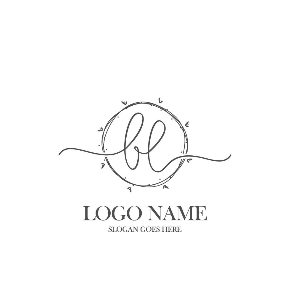 eerste bl schoonheid monogram en elegant logo ontwerp, handschrift logo van eerste handtekening, bruiloft, mode, bloemen en botanisch met creatief sjabloon. vector