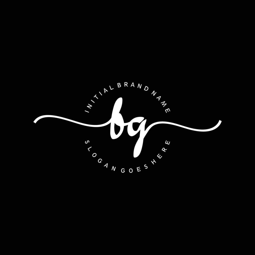 eerste bg handschrift logo sjabloon vector