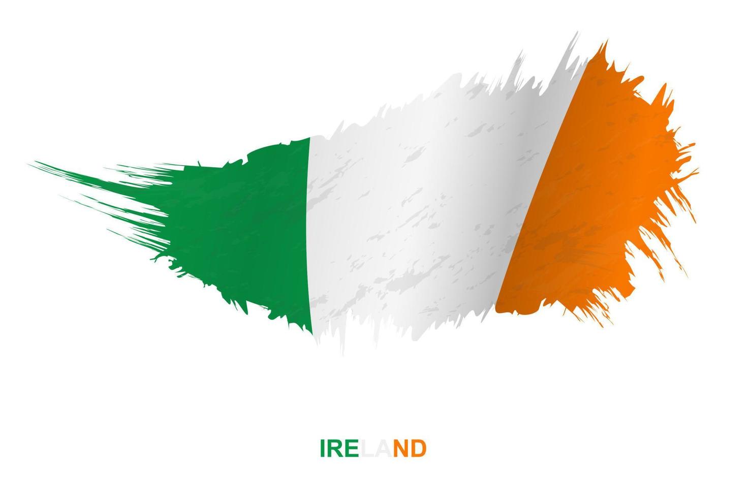 vlag van Ierland in grunge stijl met golvend effect. vector