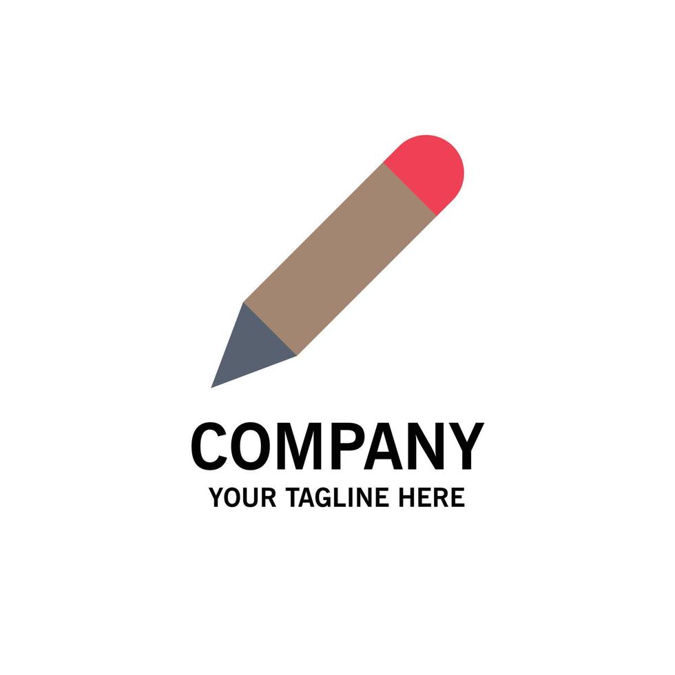 potlood studie school- schrijven bedrijf logo sjabloon vlak kleur vector