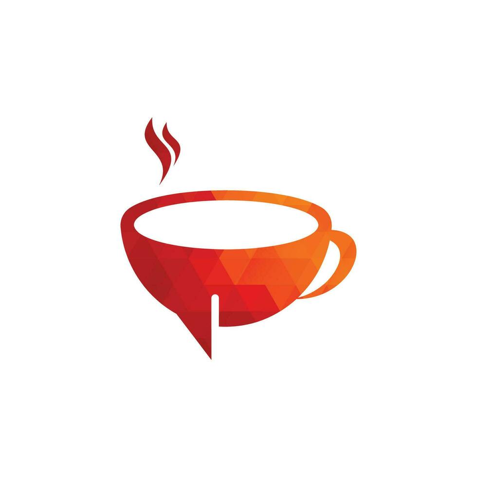 koffie babbelen vector logo ontwerp. koffie praten forum logo ontwerp sjabloon.