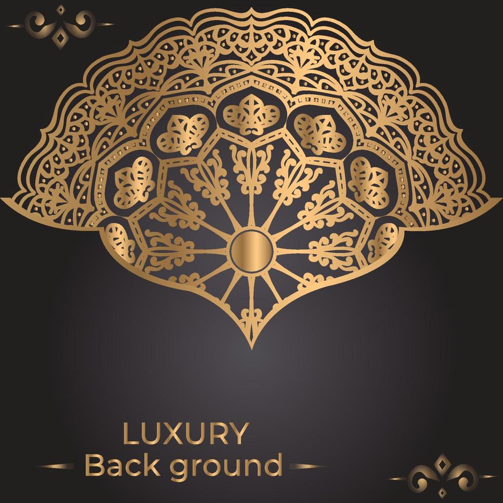luxe sier- mandala achtergrond ontwerp sjabloon vector