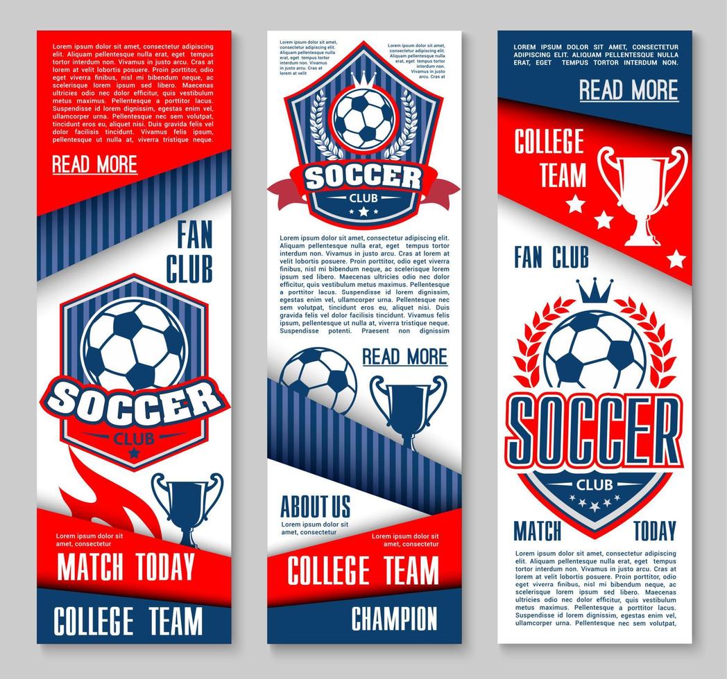 vector banners voor Amerikaans voetbal of voetbal sport club