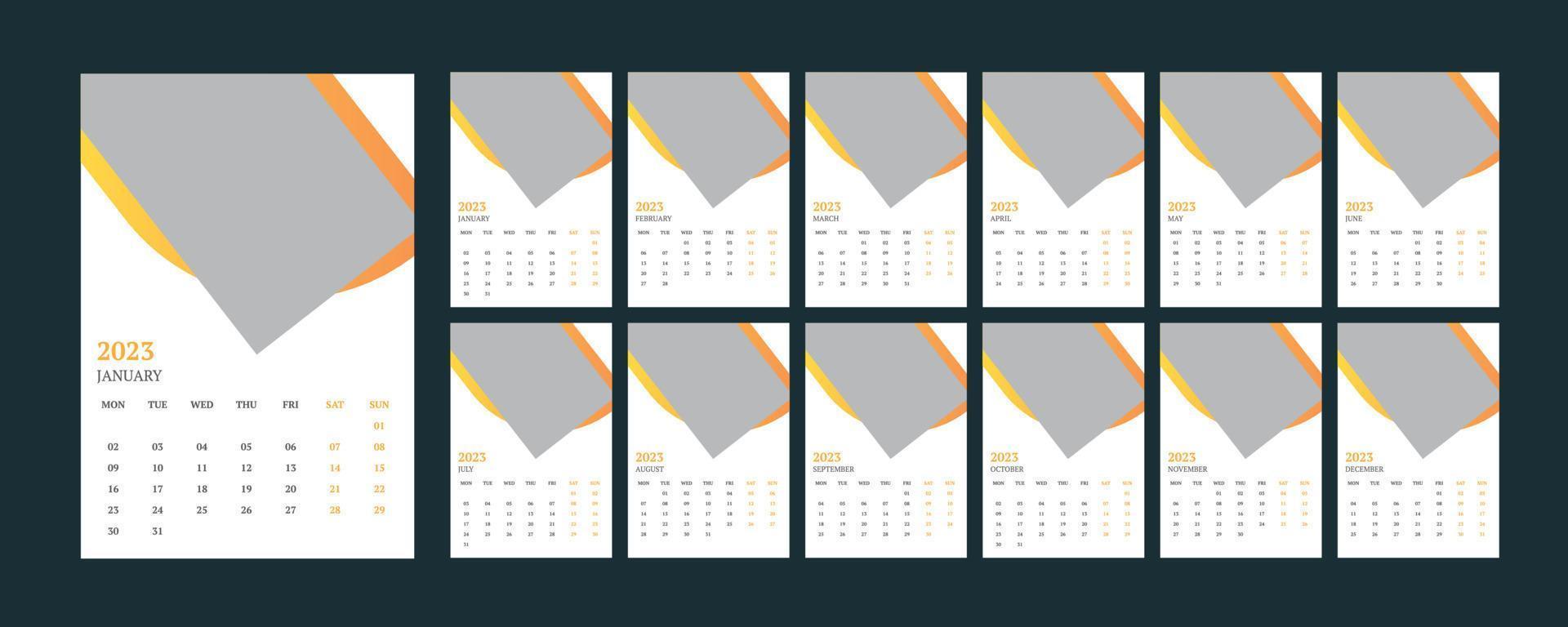 muur kalender 2023. vector