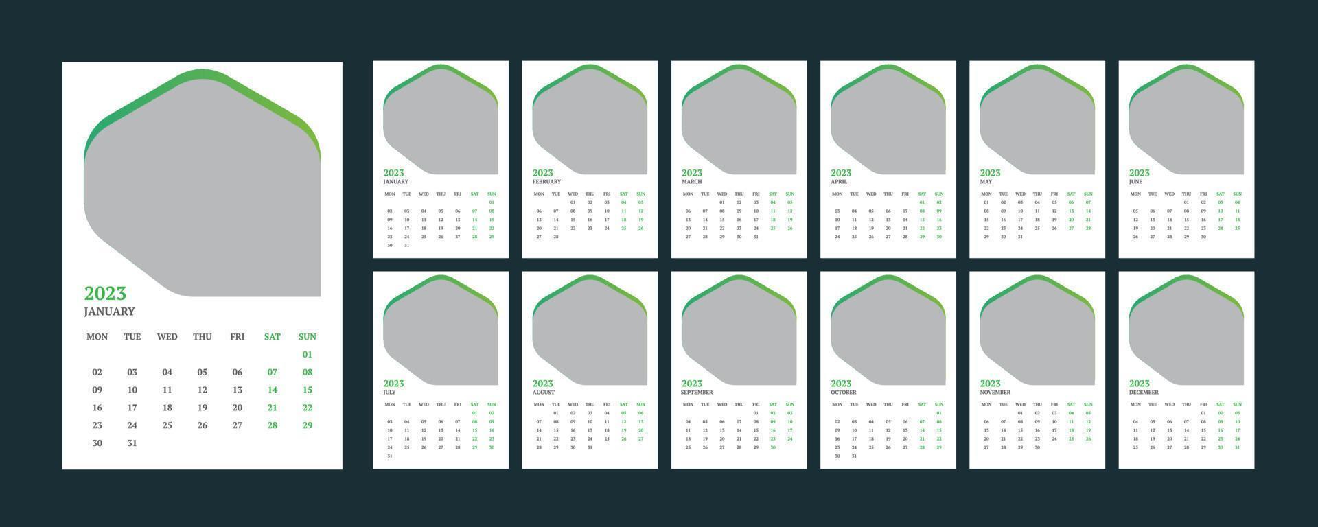 muur kalender 2023. vector