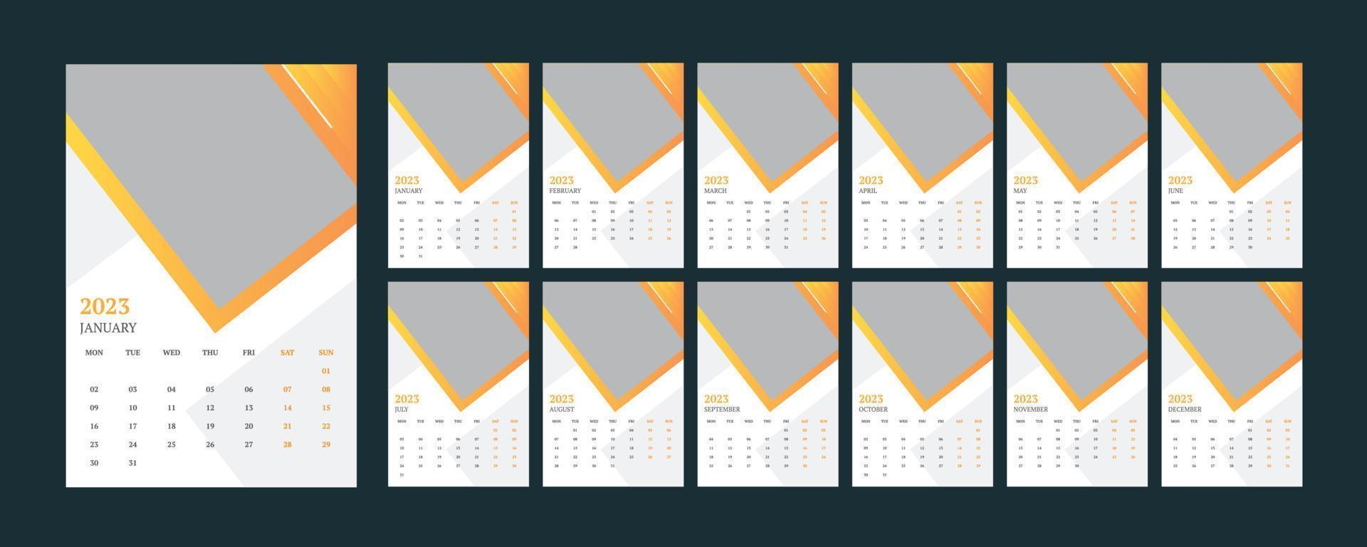 muur kalender 2023. vector