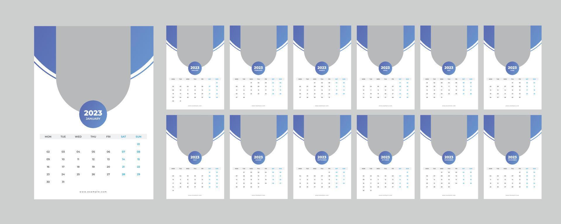 muur kalender 2023. vector