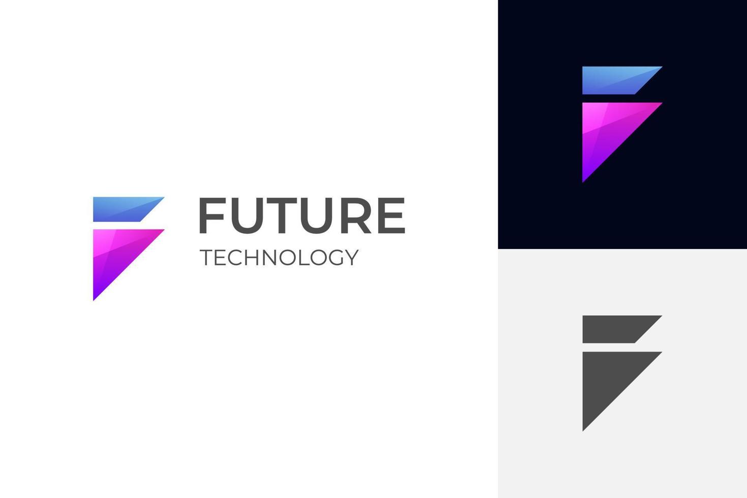 abstract brief f logo icoon ontwerp voor een toekomst technologie bedrijf vector
