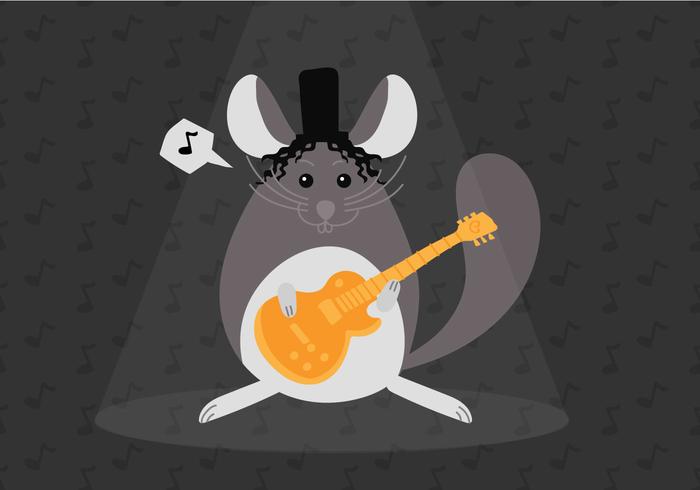 Rocka en Roll Chinchilla Vector Illustratie