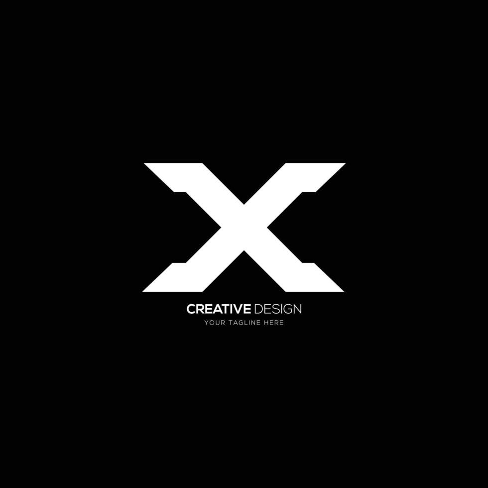brief X creatief monogram logo vector