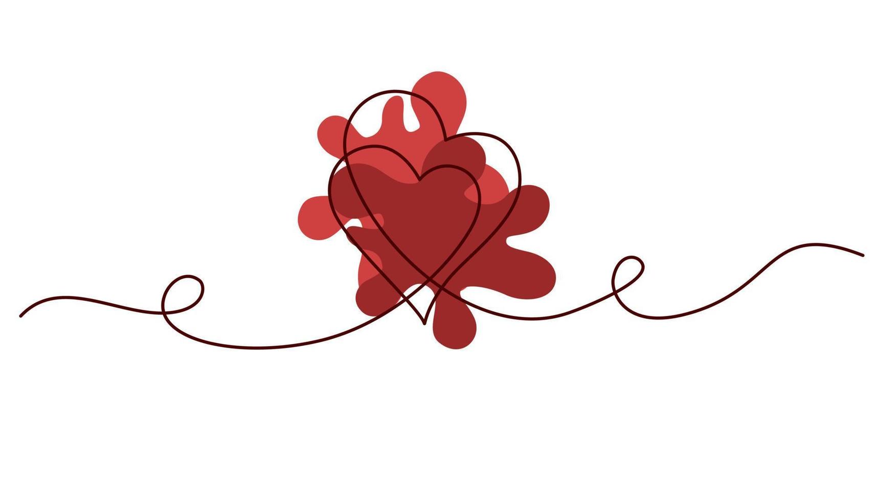 hart. vriendschap en liefde concept. doorlopend lijn kunst tekening. perfect voor het drukken ansichtkaarten en Valentijnsdag dag. vector hand- trek illustratie.