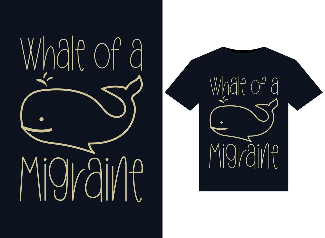 walvis van een migreren illustraties voor drukklare t-shirts ontwerp vector