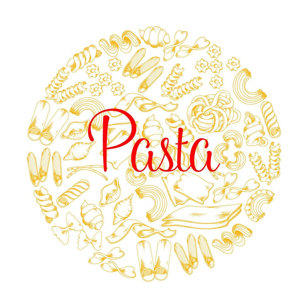 Italiaans pasta vector poster voor restaurant