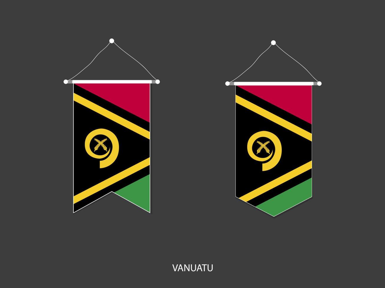 vanuatu vlag in divers vorm geven aan, voetbal vlag wimpel vector ,vector illustratie.