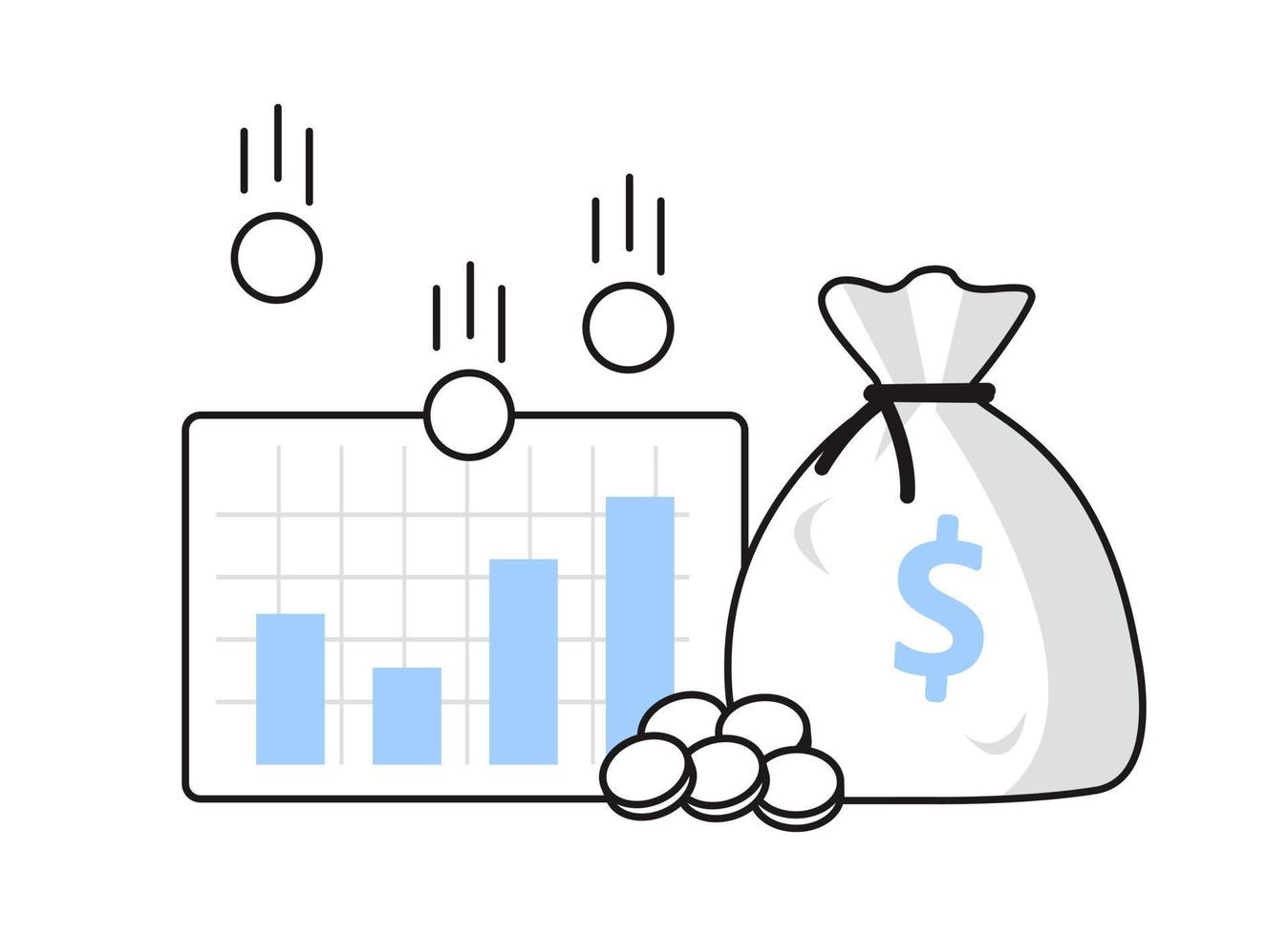 investering analyse concept spandoek, financieel planning,gegevens analyse concept, bedrijf concept voor afzet ,analyse en brainstorm, plat ontwerp icoon vector illustratie