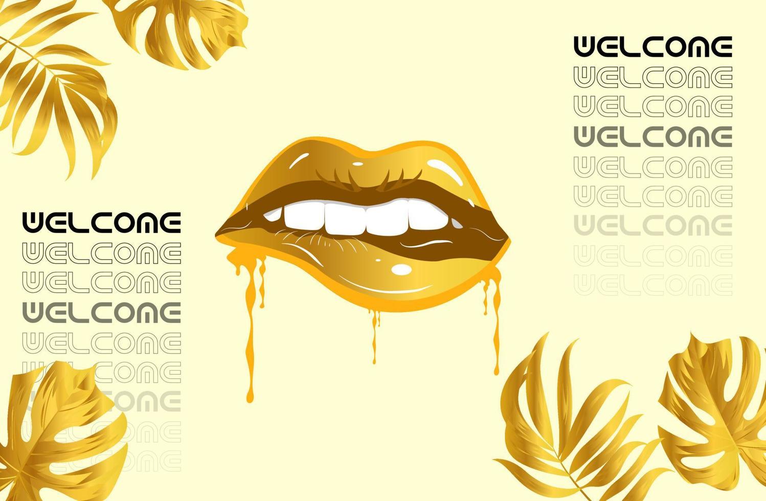 goud lippen vector illustratie