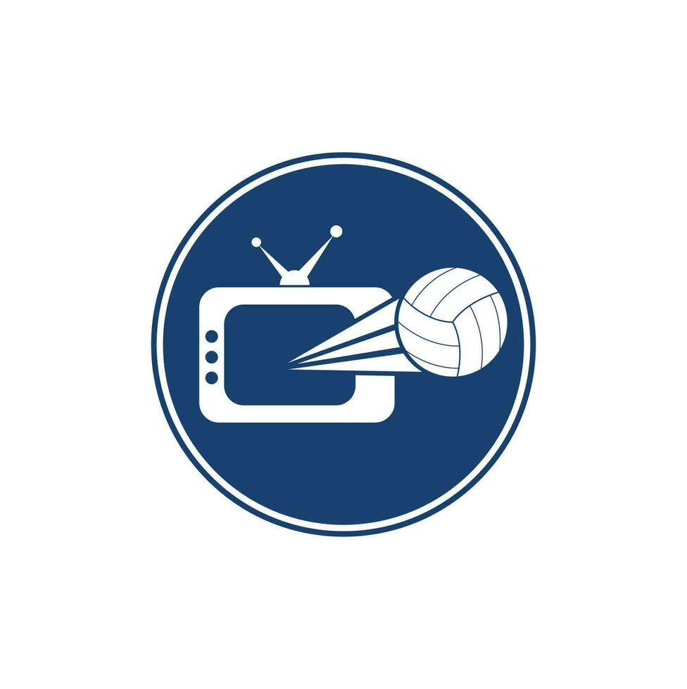 volleybal en TV logo ontwerp. volleybal TV symbool logo ontwerp sjabloon illustratie. vector