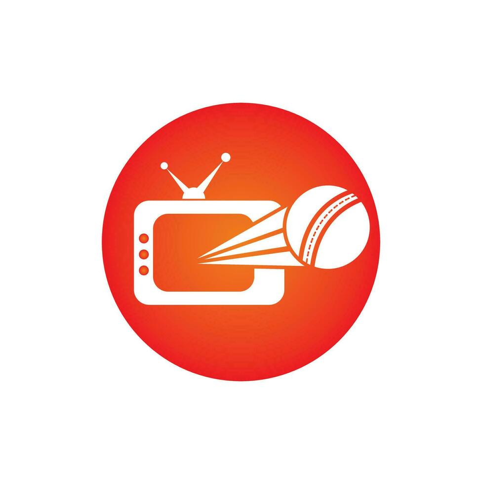 krekel bal en TV logo ontwerp. krekel TV symbool logo ontwerp sjabloon illustratie. vector