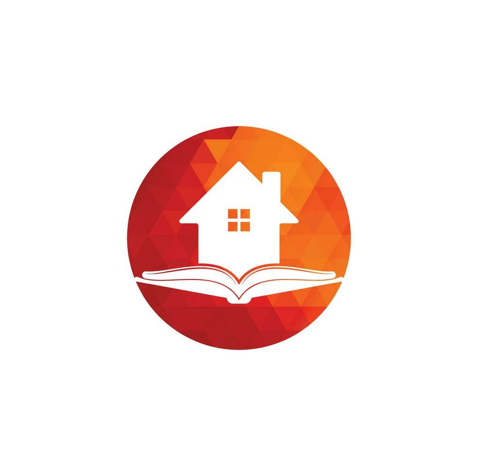 boek huis logo ontwerp sjabloon. huis en boek logo vector icoon