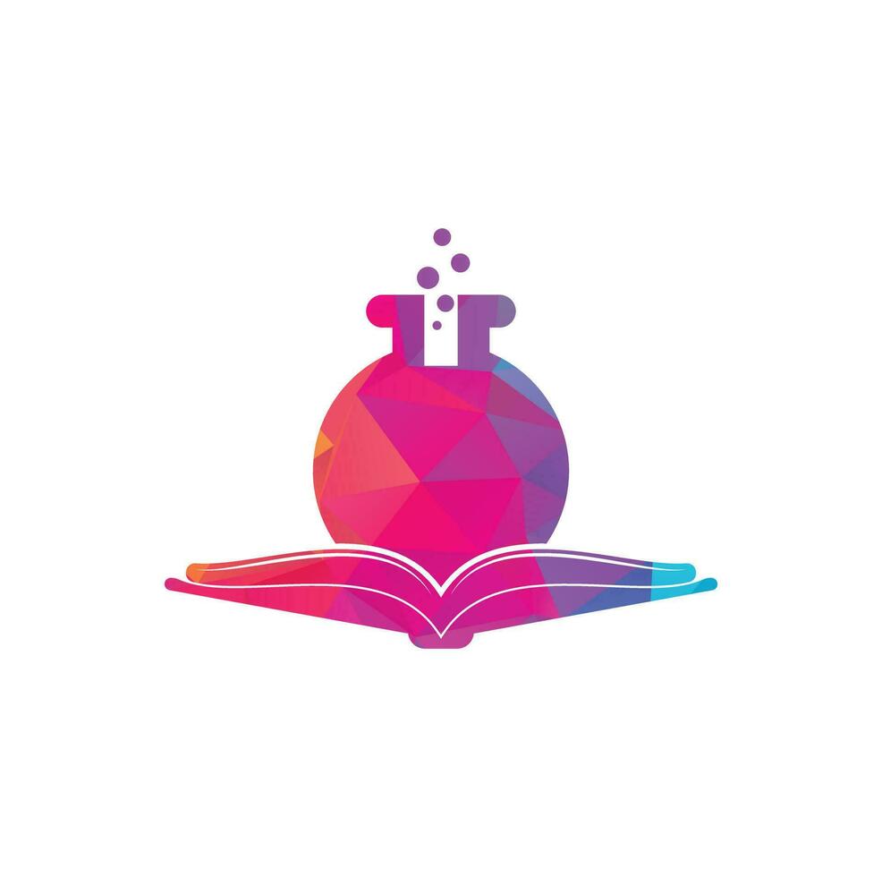 boek laboratorium logo sjabloon ontwerp vector. boek wetenschap logo icoon. vector