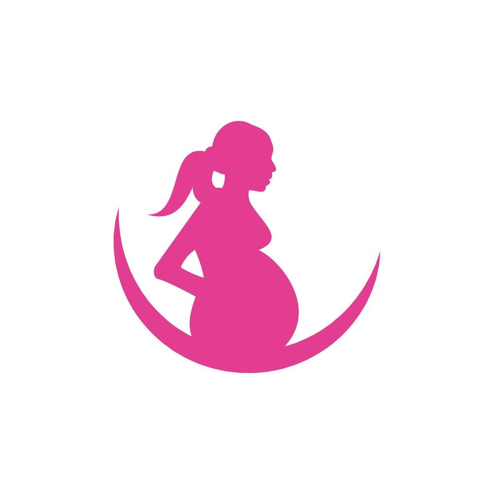 zwanger vrouw logo. zwanger Dames vector icoon sjabloon.