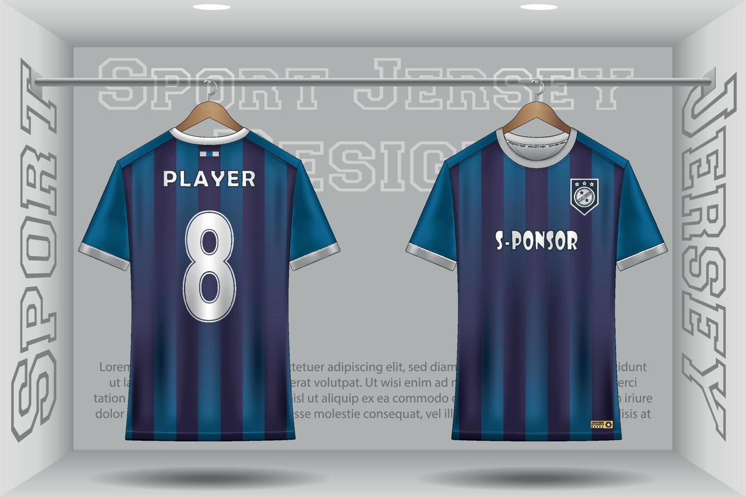 voetbal Jersey mockup Amerikaans voetbal Jersey ontwerp in de studio sublimatie voor sport t overhemd ontwerp verzameling voor racen, wielersport, gamen, motorcross vector