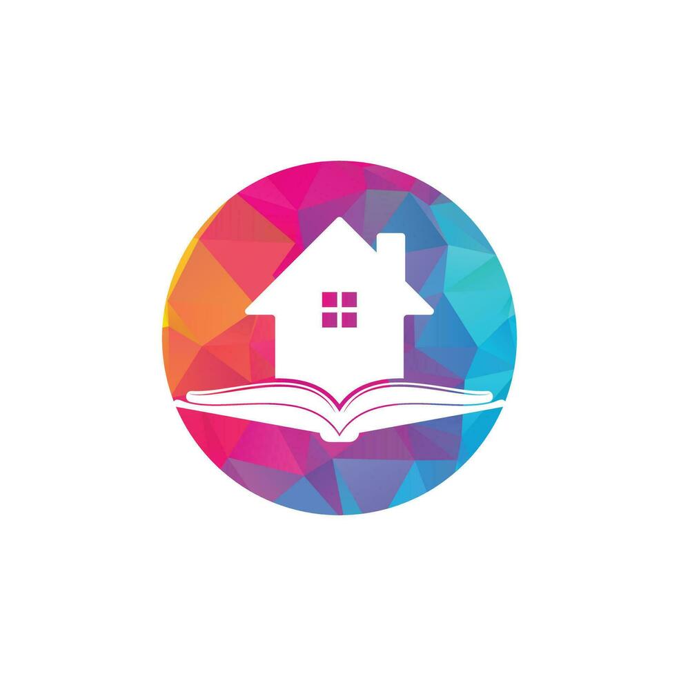 boek huis logo ontwerp sjabloon. huis en boek logo vector icoon