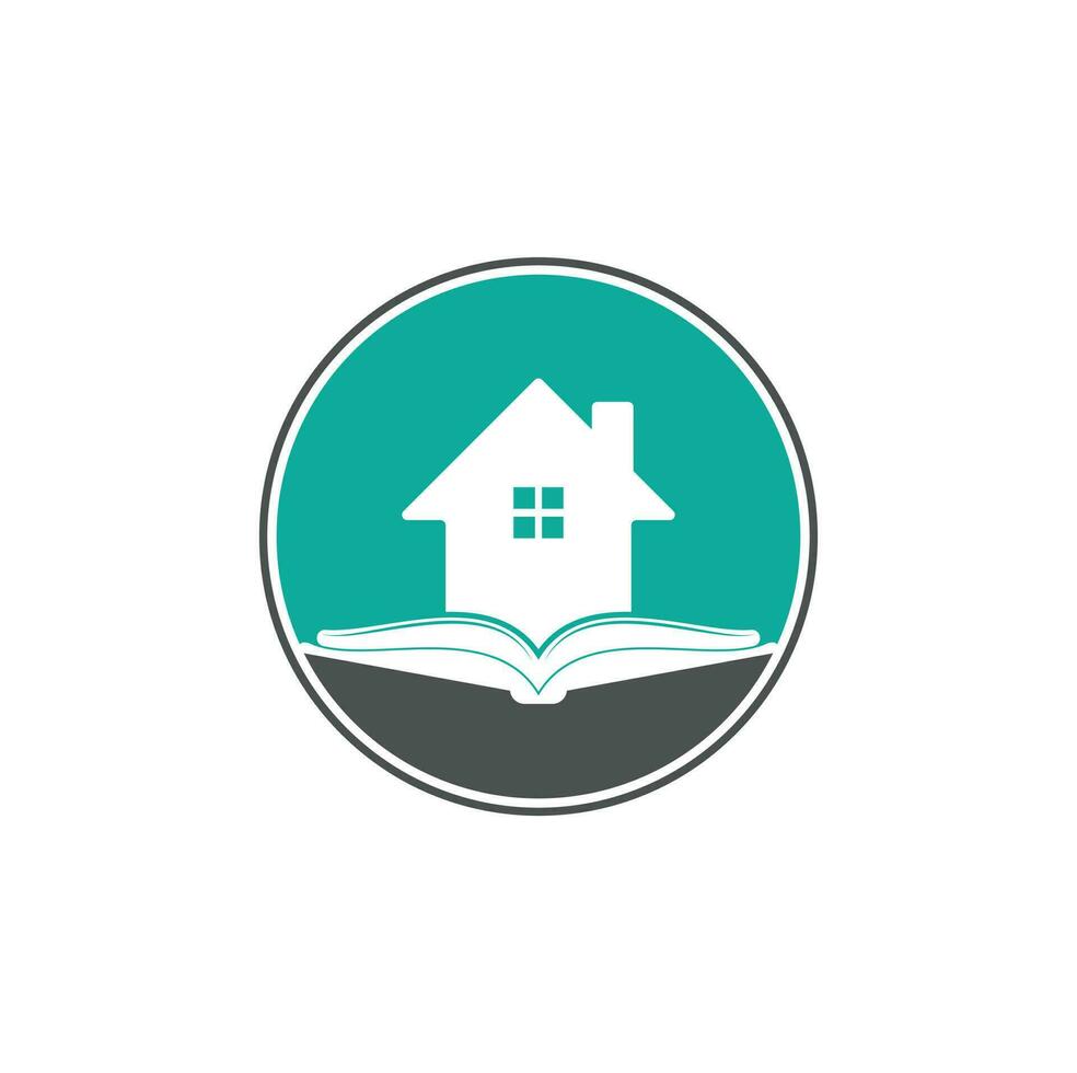 boek huis logo ontwerp sjabloon. huis en boek logo vector icoon
