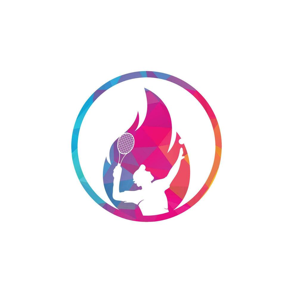 brand en tennis speler logo icoon ontwerp sjabloon. tennis sport- vector logo ontwerp.