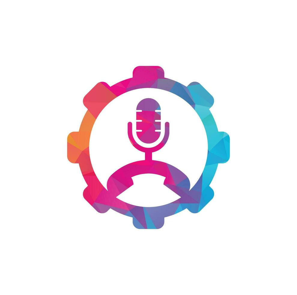 telefoontje podcast uitrusting vorm concept icoon logo ontwerp element. telefoon podcast logo ontwerp vector