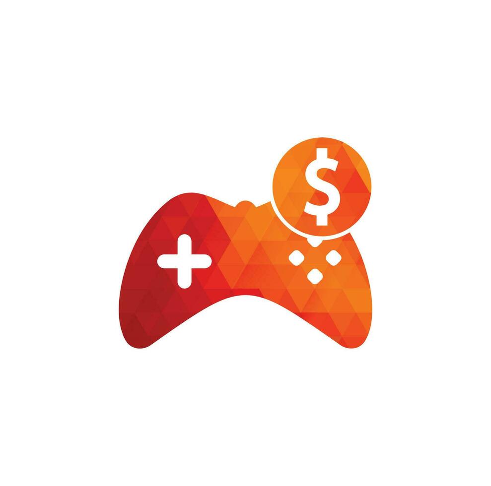 geld spel logo. bedieningshendel geld spel online creatief logo ontwerp vector