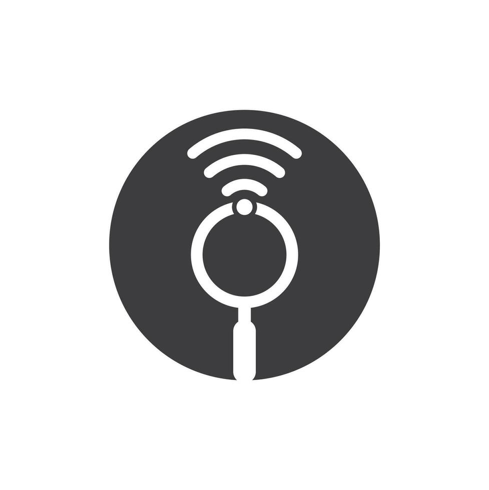 zoeken Wifi signaal logo vector. Wifi vinder vector logo sjabloon icoon.