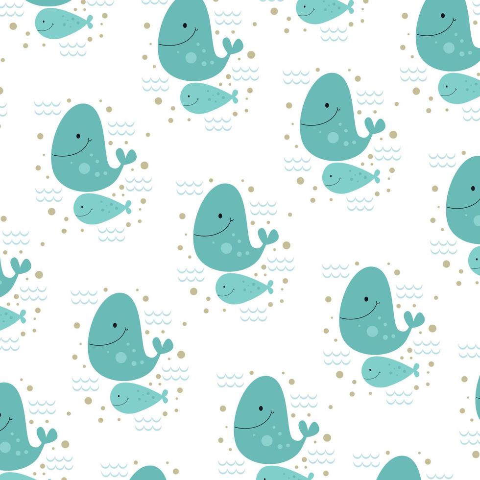 schattig moeder en baby walvis Aan wit achtergrond vector