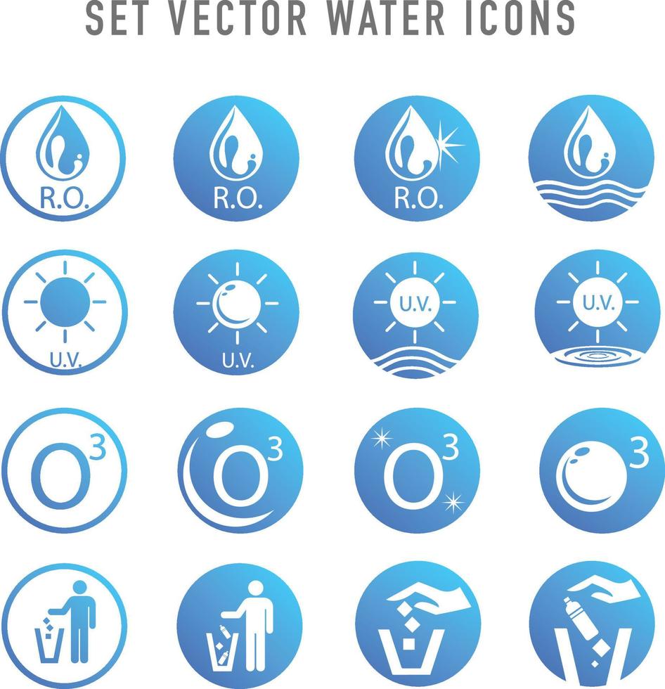 water icoon reeks vector illustratie.