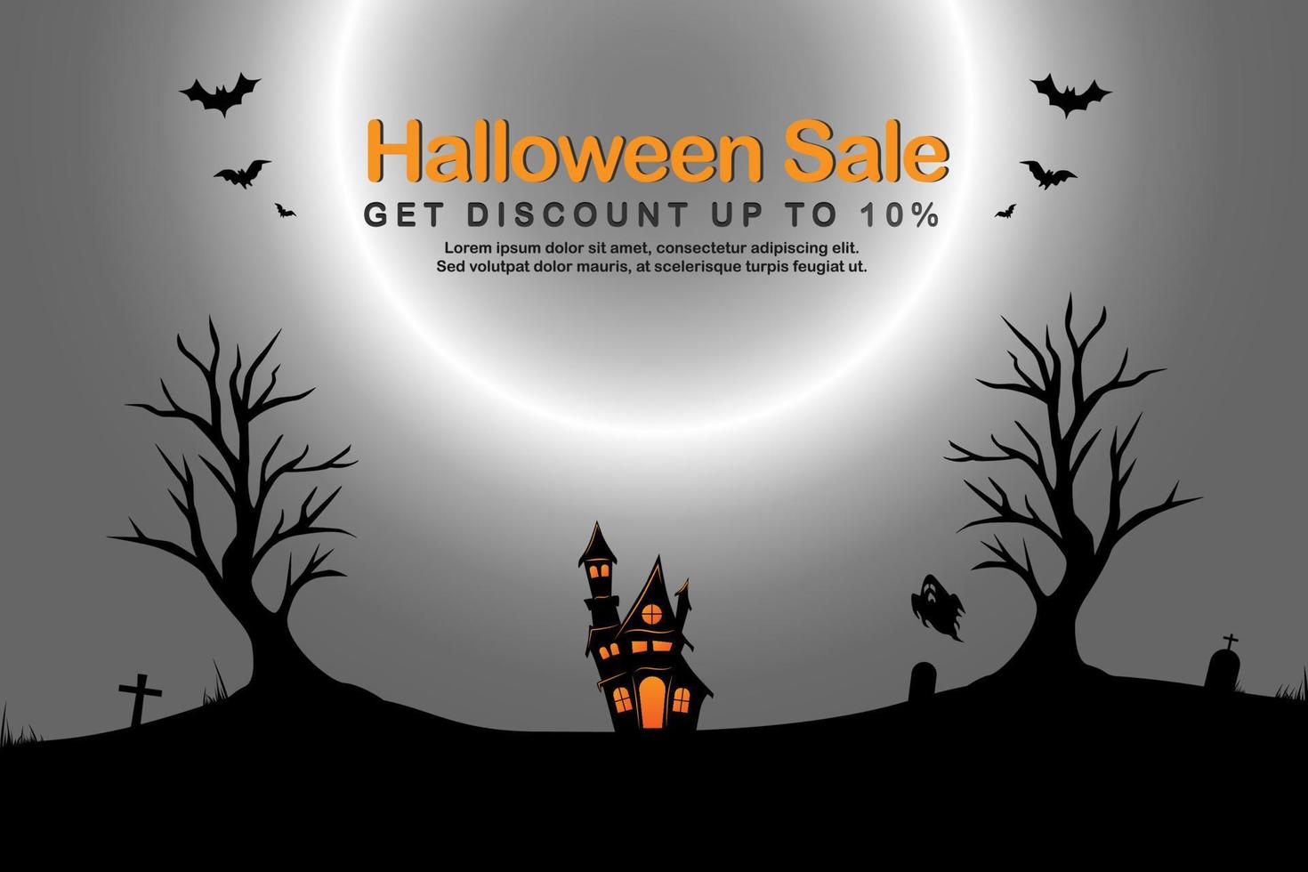 banier voor halloween vakantie evenement website. flash uitverkoop Aan halloween. halloween vector illustratie
