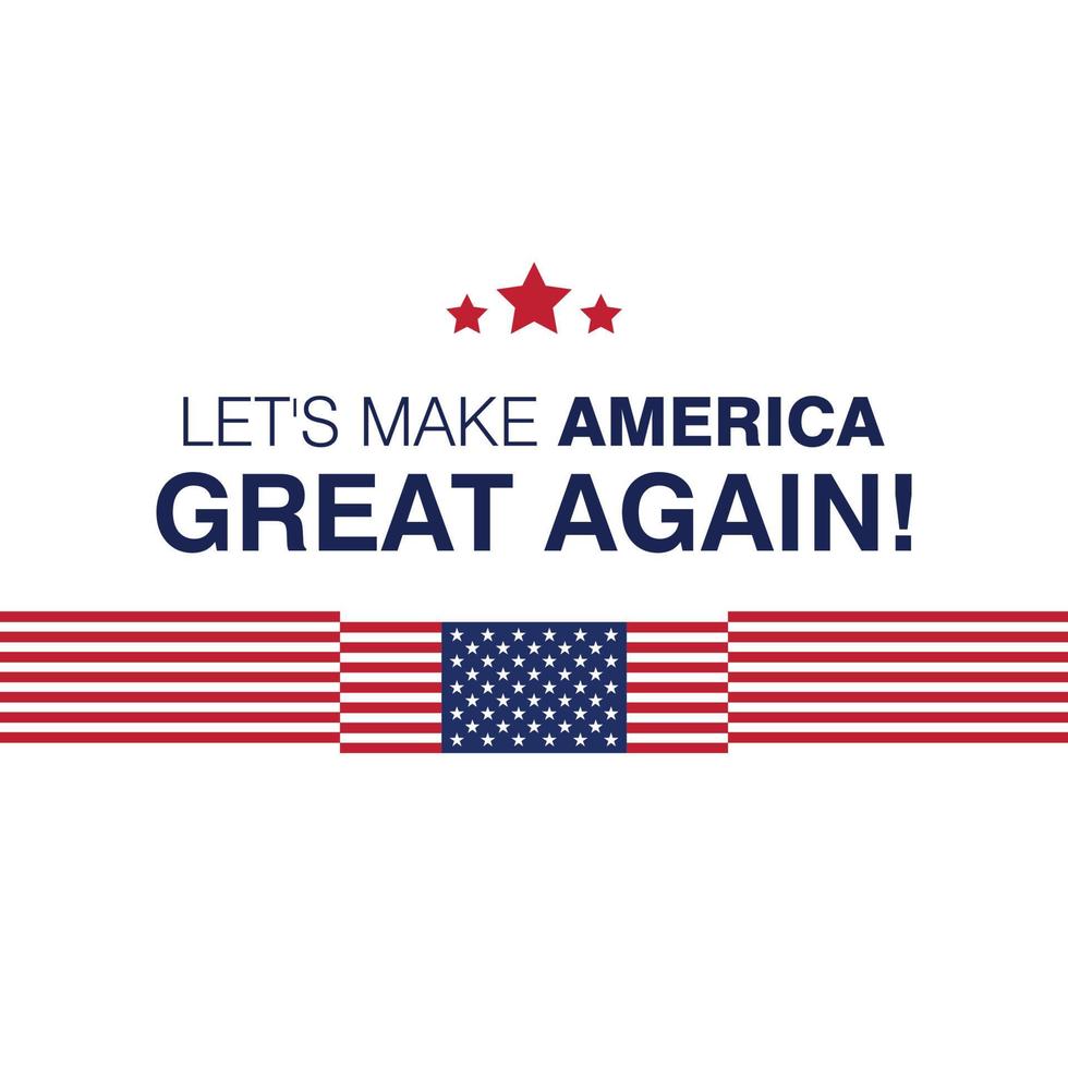 laten we maken Amerika Super goed typografie met vlag ontwerp Aan achtergrond vector
