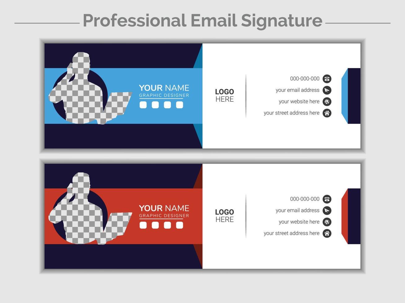 e-mail handtekening sjabloon of e-mail footer ontwerp vector