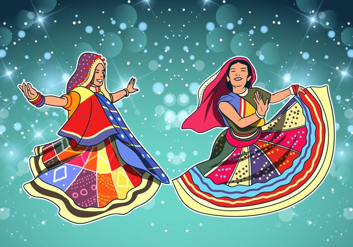 Fun Dancer In Garba vector