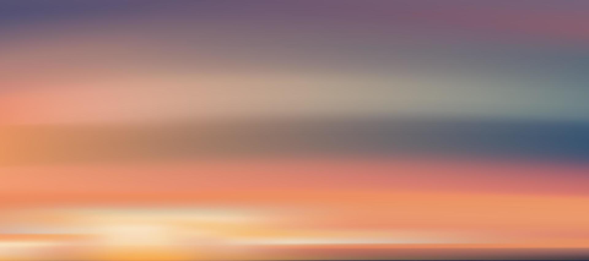 zonsopkomst in ochtend- met wolk lucht in oranje, geel, roze, blauw; kleur, dramatisch schemering landschap met zonsondergang.vector panoramisch horizon stof lucht banier achtergrond van gouden uur zonsondergang in avond vector