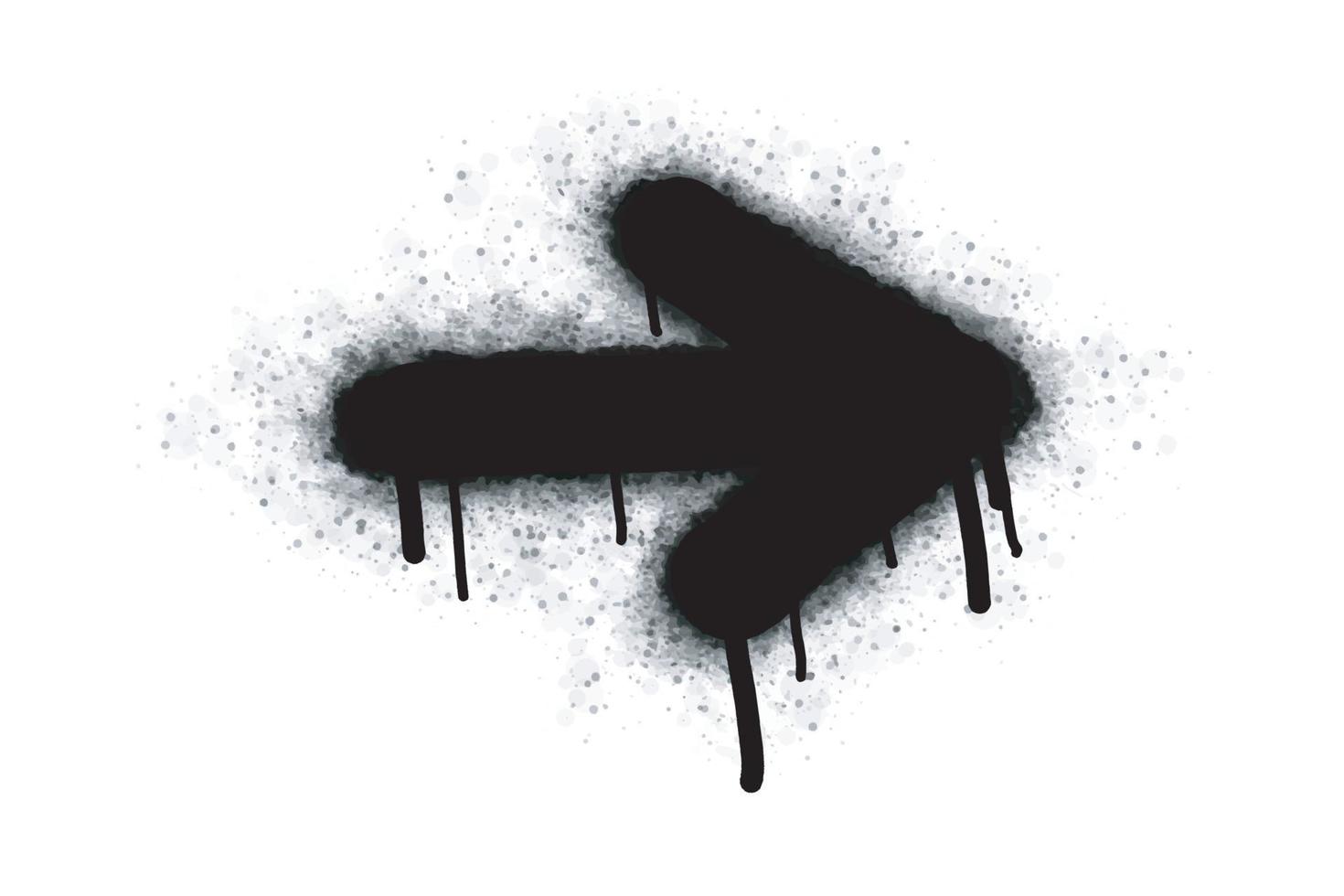 verstuiven graffiti pijl symbool geschilderd zwart Aan wit. ster symbool. geïsoleerd Aan een wit achtergrond. vector illustratie