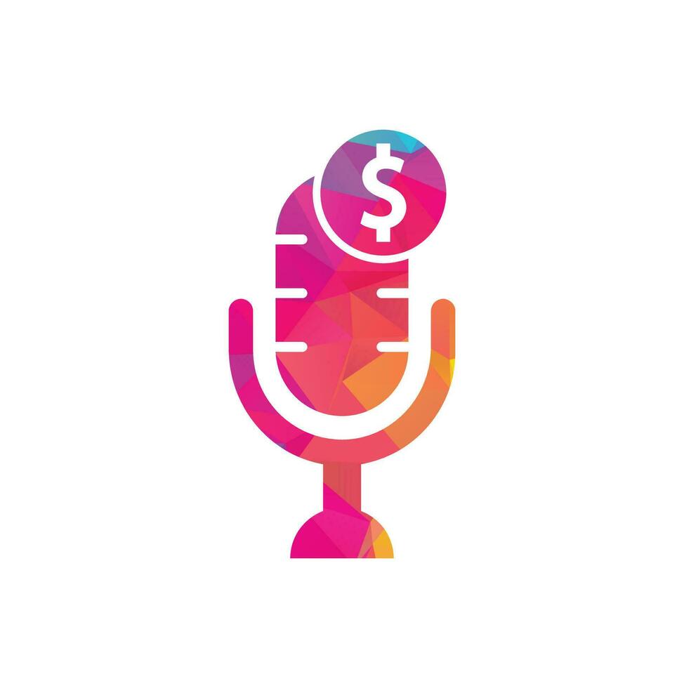 geld podcast logo. geld podcast icoon logo ontwerp element. mic logo vector