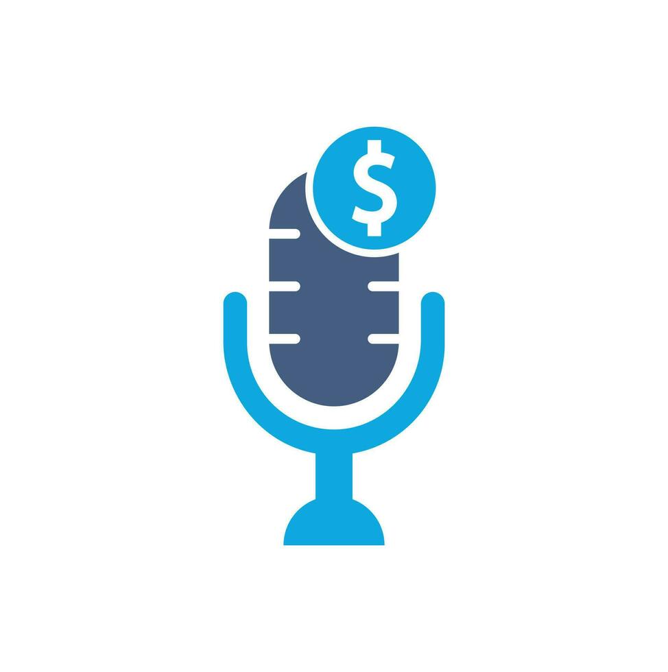 geld podcast logo. geld podcast icoon logo ontwerp element. mic logo vector