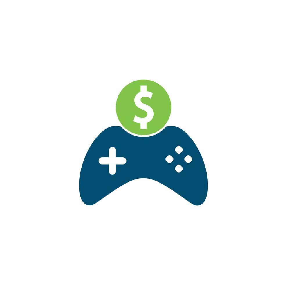 geld spel logo. bedieningshendel geld spel online creatief logo ontwerp vector