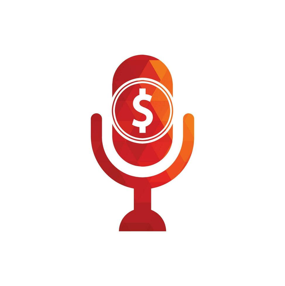 geld podcast logo. geld podcast icoon logo ontwerp element. mic logo vector