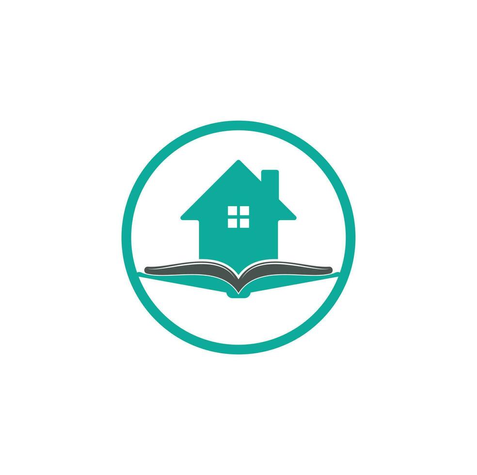 boek huis logo ontwerp sjabloon. huis en boek logo vector icoon