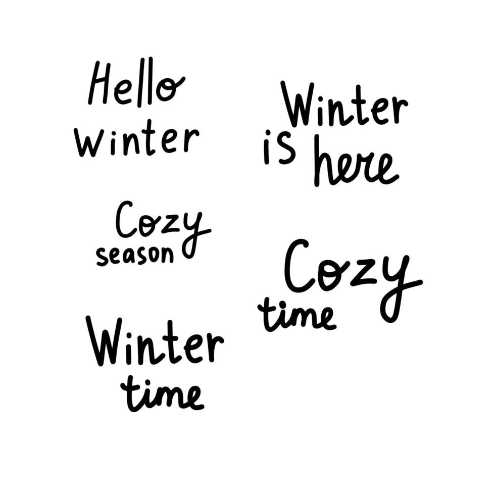 winter belettering reeks vector