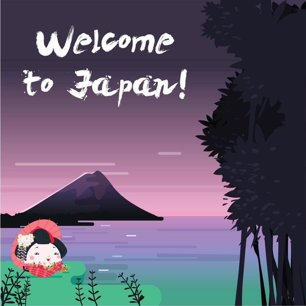 Welkom naar Japan vector illustratie