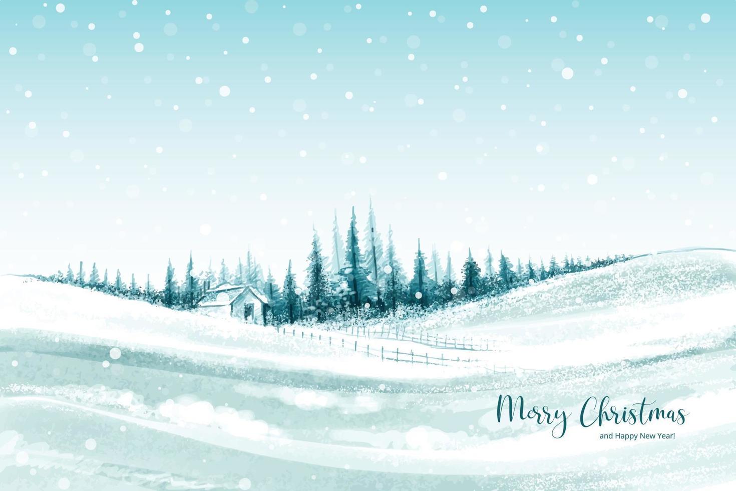 winter achtergrond van sneeuw en vorst Kerstmis boom kaart ontwerp vector